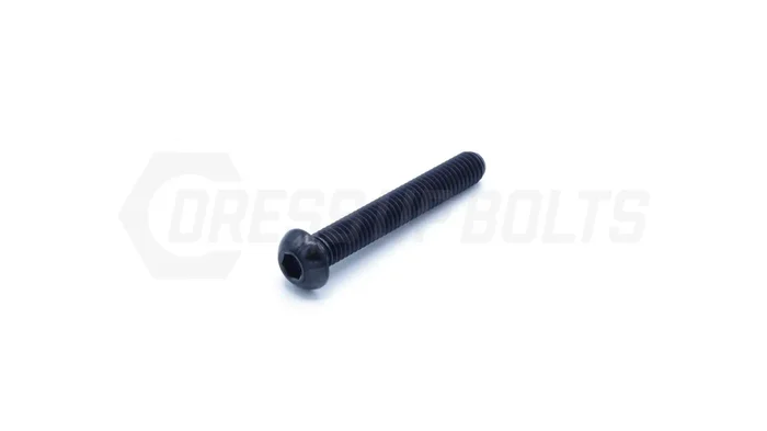 Dress Up Bolts M6x1x40mm Titanium Button Head Bolt (IND-050-Ti-BLK)