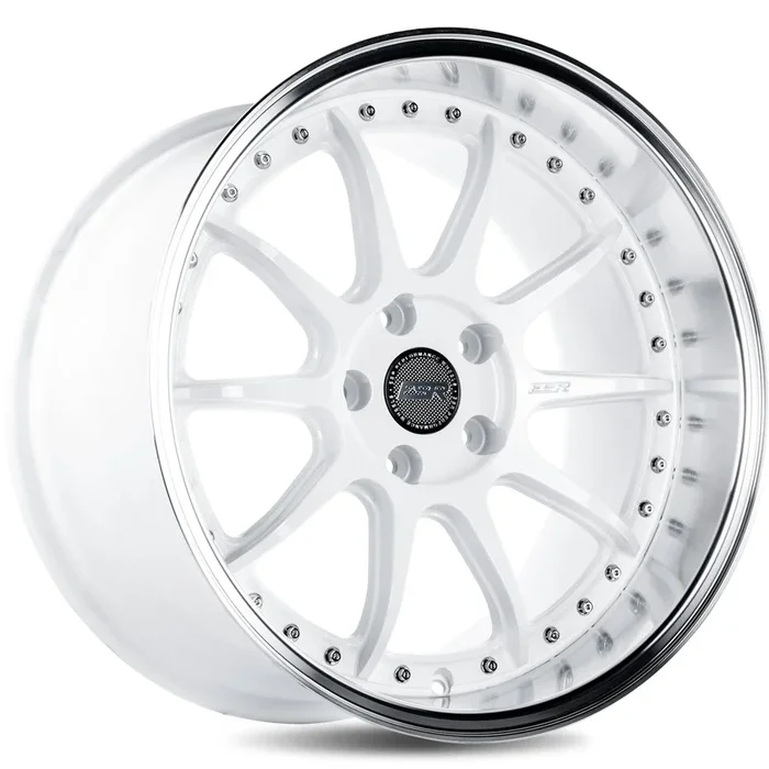 ESR Wheels CS12 Gloss White w/ Machined Lip 18×8.5 | 5×115 (88551430 CS12WHT-ML 5X115)