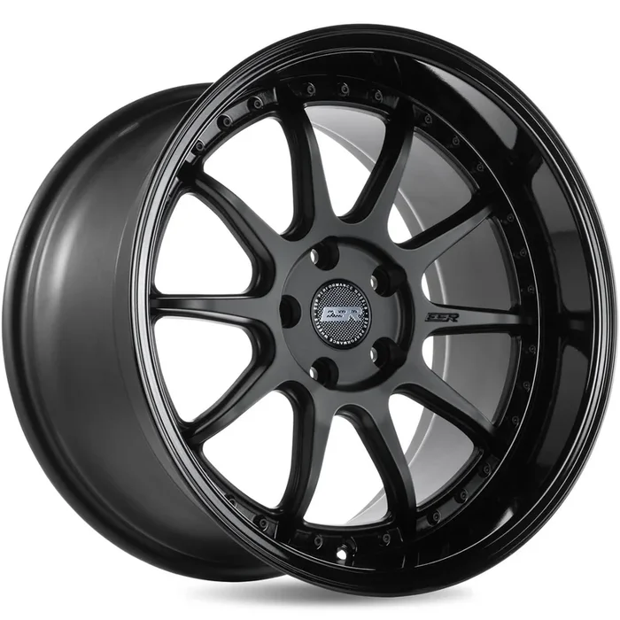 ESR Wheels CS12 Matte Black w/ Gloss Black Lip 19×10.5 | 5×120.65 (90552022 CS12MBLK-BL 5X1206)