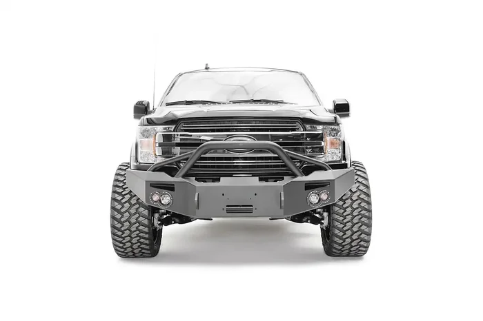 Fab Fours FF18-H4552-B – Premium Winch Front Bumper Bare Steel w/Pre-Runner Guard [AWSL]