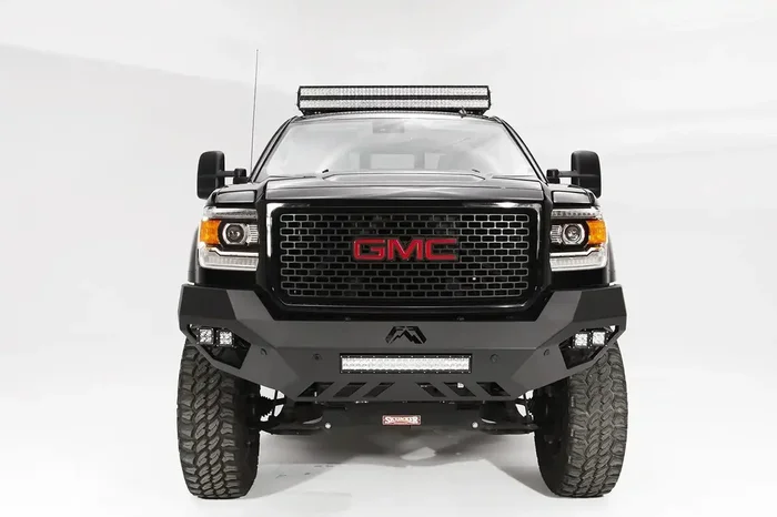 Fab Fours GM15-V3151-1 – Vengeance Front Bumper 2 Stage Black Powder Coated Sensor No Guard