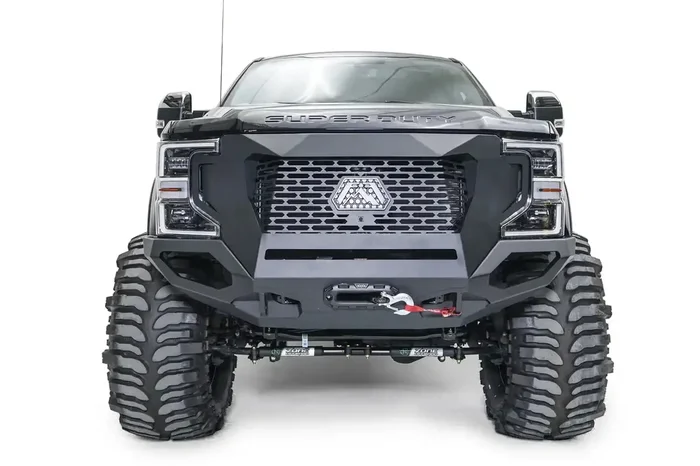 Fab Fours GR4700-1 – Grumper Front Winch Bumper 2 Stage Black Powder Coat