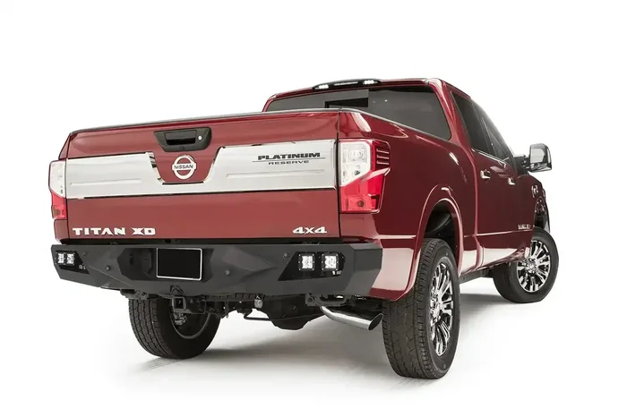 Fab Fours NT16-E3751-1 – Vengeance Rear Bumper 2 Stage Black Powder Coated w/Sensors