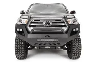 Fab Fours Vengeance Front Bumper w/Low Pre-Runner Guard Lower Cutout 11 Gauge Steel Bare Steel 81 lbs. Weight 22 in. Height 76 in. Width 25 in. Depth – TT16-D3653-B