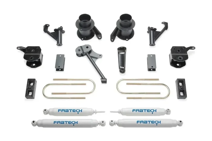 Fabtech K3058 5 BASIC KIT W/PERF SHKS 2013-18 RAM 3500 4WD W/FACTORY RADIUS ARMS.