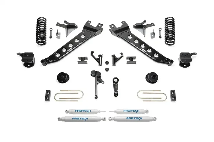 Fabtech K3147 7 RADIUS ARM KIT W/ PERF SHKS 2013-18 RAM 3500 4WD.