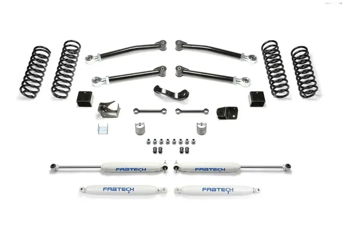 Fabtech K4090 3 TRAIL W/ PERF SHOCKS 2007-18 JEEP JK 4-DOOR.