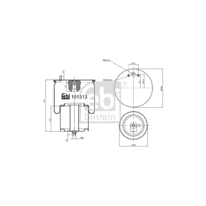 Febi Bilstein 101313 Boot, Air Suspension