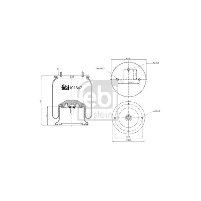 Febi Bilstein 101347 Boot, Air Suspension