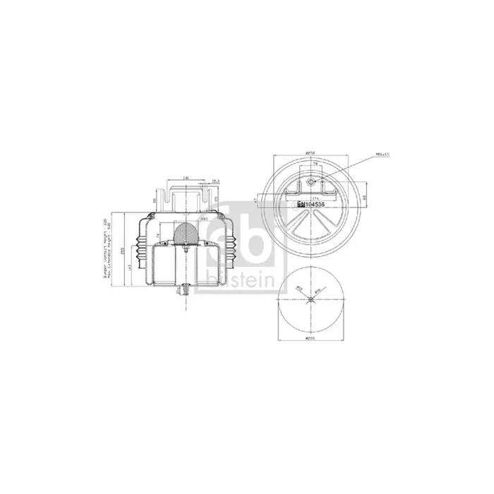 Febi Bilstein 104536 Boot, Air Suspension