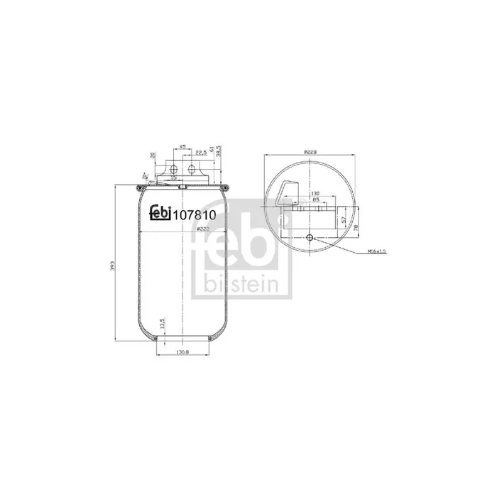 Febi Bilstein 107810 Boot, Air Suspension