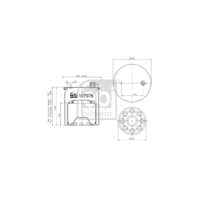 Febi Bilstein 107978 Boot, Air Suspension