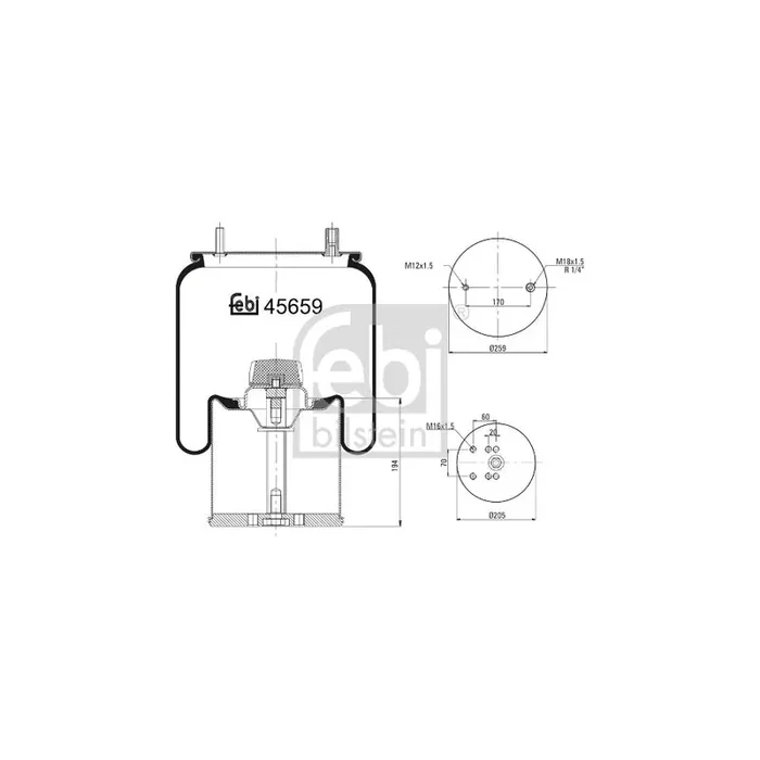 Febi Bilstein 45659 Boot, Air Suspension
