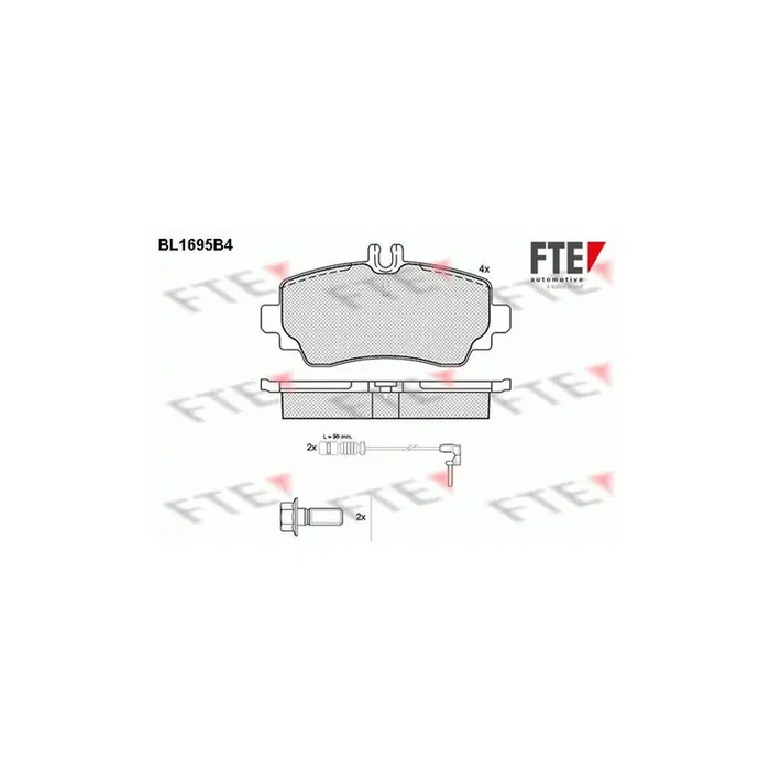FTE 9010306 Brake Pad Set Suitable for Mercedes-Benz A-Class (W168)
