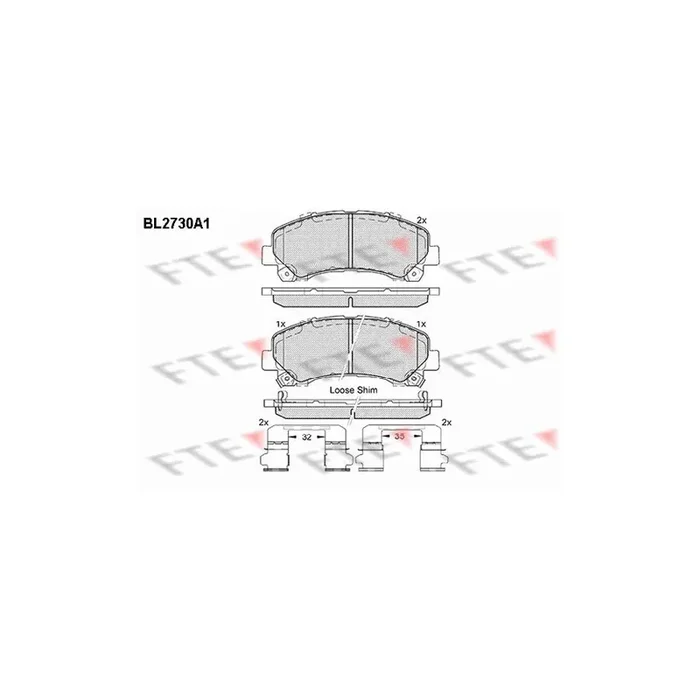 FTE 9010950 Brake Pad Set for Isuzu D-Max