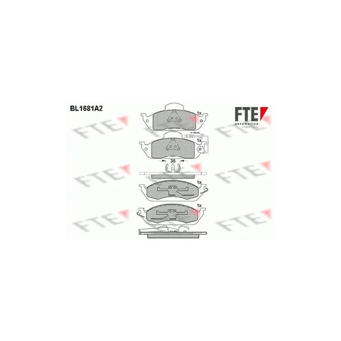 FTE Bl1681A2 Brake Pad Set Suitable for Mercedes-Benz ML-Class (W163)