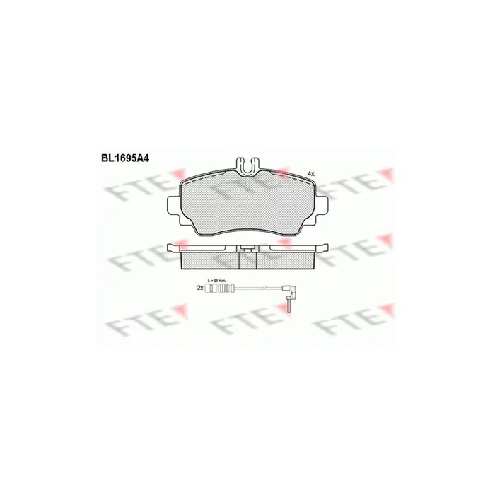 FTE Bl1695A4 Brake Pad Set Suitable for Mercedes-Benz A-Class (W168)