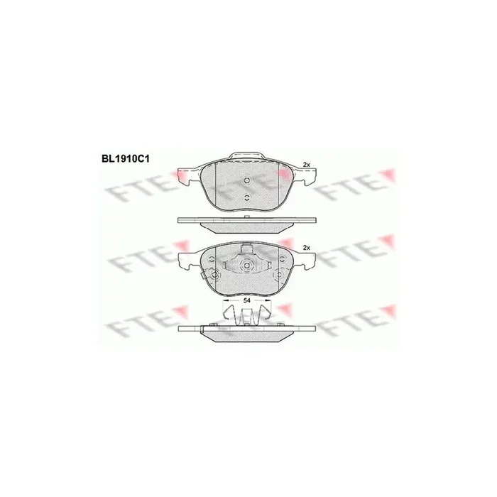 FTE Bl1910C1 Brake Pad Set for Ford Focus Mk3 Hatchback (Dyb)
