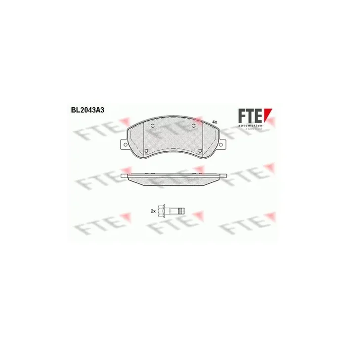 FTE Bl2043A3 Brake Pad Set for VW Amarok Pickup (2Ha, 2Hb, S1B, S6B, S7A, S7B)