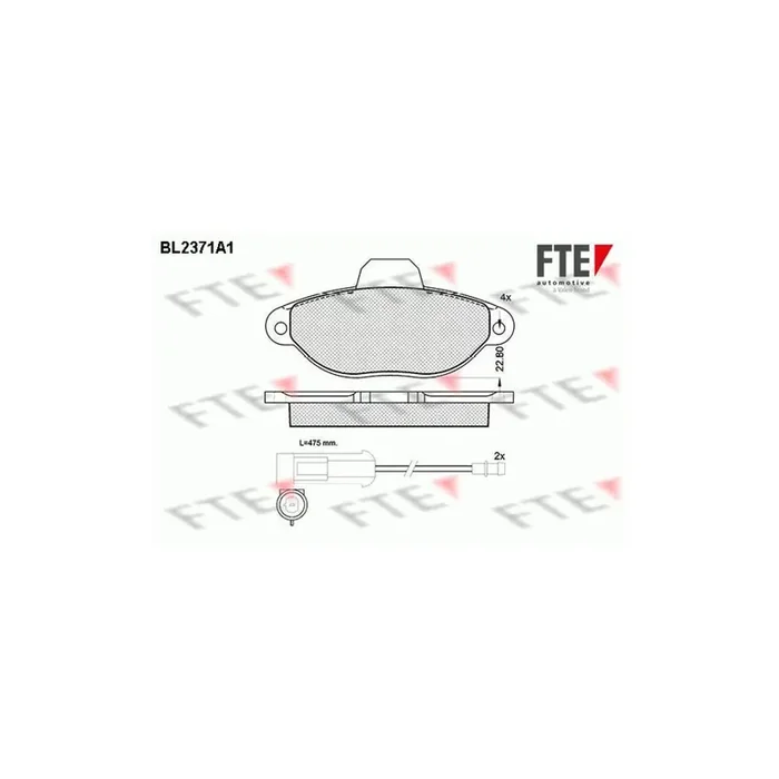 FTE Bl2371A1 Brake Pad Set for Fiat Cinquecento (170)