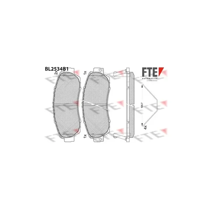 FTE Bl2534B1 Brake Pad Set for Honda Cr-V V (Rw, Rt)