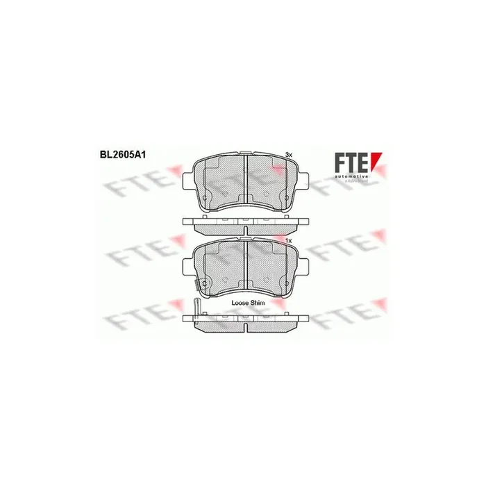 FTE Bl2605A1 Brake Pad Set for Suzuki Liana Saloon (Er, Rh)