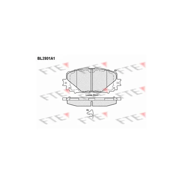FTE Bl2801A1 Brake Pad Set for Toyota Yaris III Hatchback (Xp13)