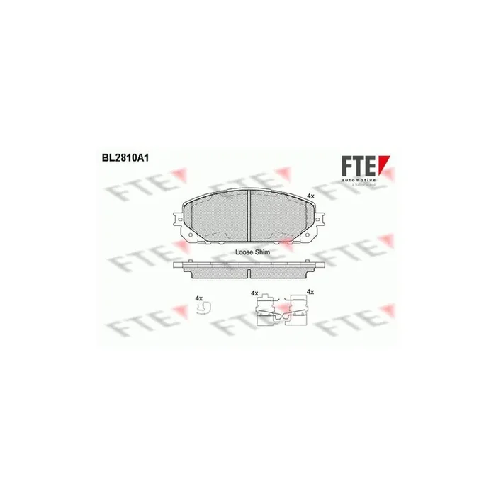 FTE Bl2810A1 Brake Pad Set for Jeep Cherokee V (Kl)