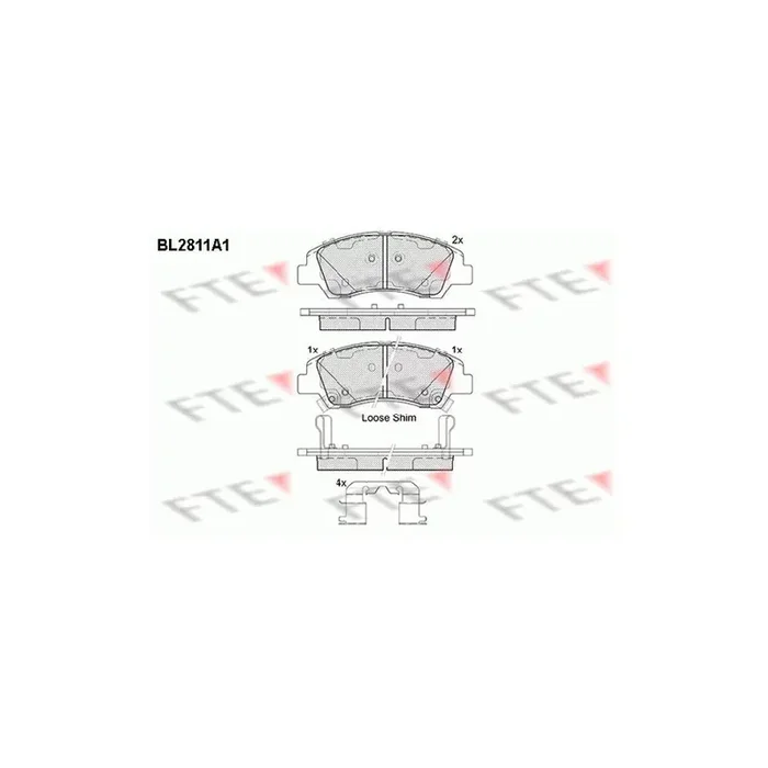 FTE Bl2811A1 Brake Pad Set for Hyundai I10 II Hatchback (Ia, Ba)
