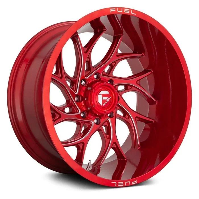 Fuel Runner 24×12 Cast Aluminum Wheel w/ Candy Red Milled or Gloss Black Milled Finish