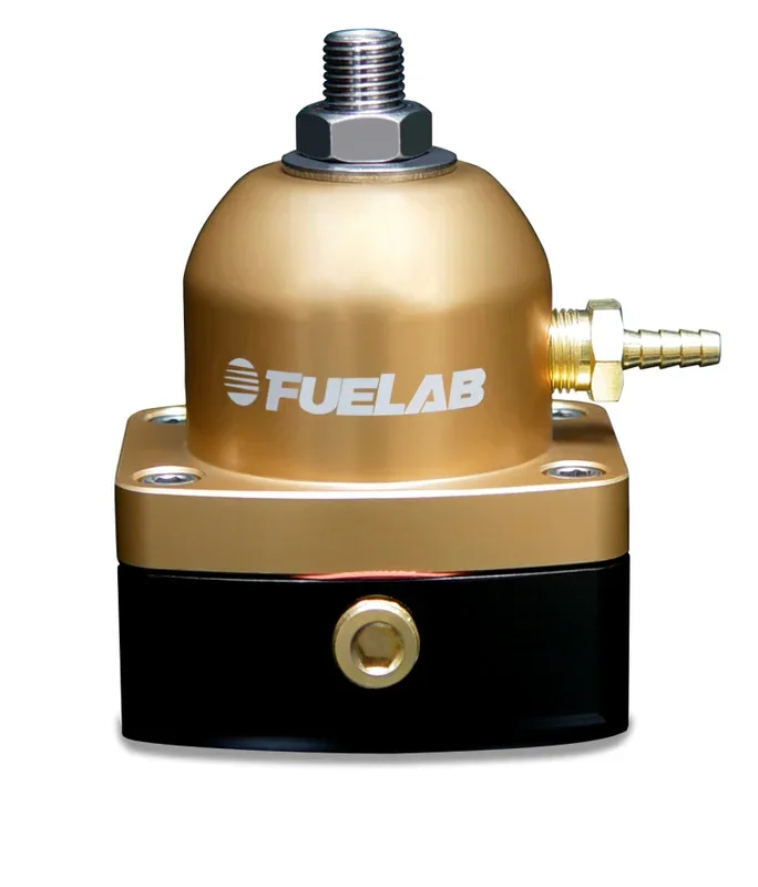 Fuelab 515 EFI Adjustable FPR Large Seat 25-90 PSI (2) -6AN In (1) -6AN Return – Gold