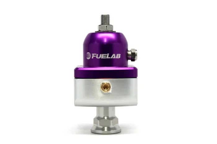 Fuelab 555 Carb Adjustable FPR Blocking 10-25 PSI (1) -8AN In (2) -8AN Out – Purple