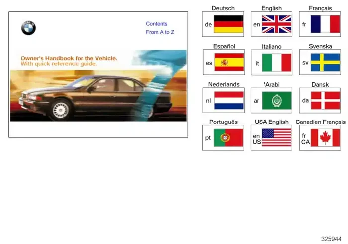 Genuine BMW 01490002678 E38 Suppl. Owner‘s Handbook Multilingual E38, 740D (Inc. 740d)