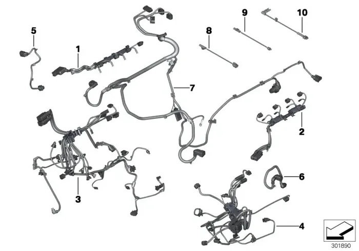 Genuine BMW 12517633255 Wiring Harness, Eng. Sensoric Module 1 45017 (Inc. 750LiX, 650iX 4.4 & 550iX 4.4)