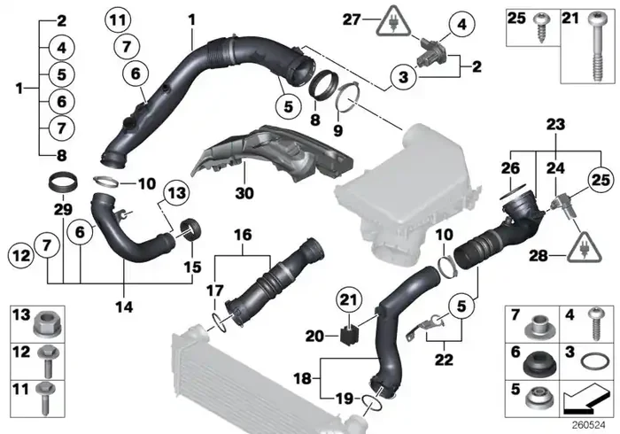 Genuine BMW 13717583715 E70 E71 Air Duct, Bottom (Inc. X5 35iX & X6 35iX)