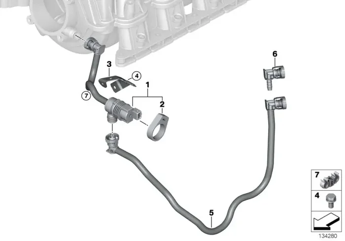 Genuine BMW 13907530975 E85 E86 Fuel Tank Breather Line (Inc. Z4 3.0si, Z4 3.0i & Z4 2.5i)