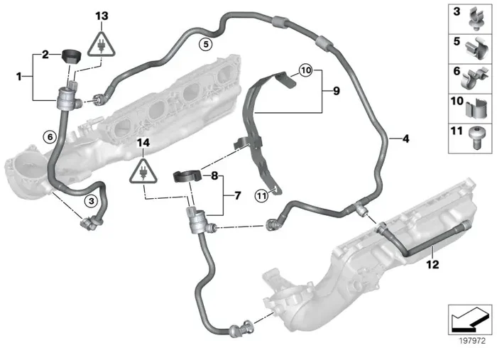Genuine BMW 13907590056 E70 E71 Bracket, Fuel Tank Breather Line (Inc. X5 M & X6 M)