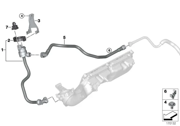 Genuine BMW 13907601072 E71 E72 E70 Fuel Tank Breather Line (Inc. X6 50iX, Hybrid X6 & X5 50iX)