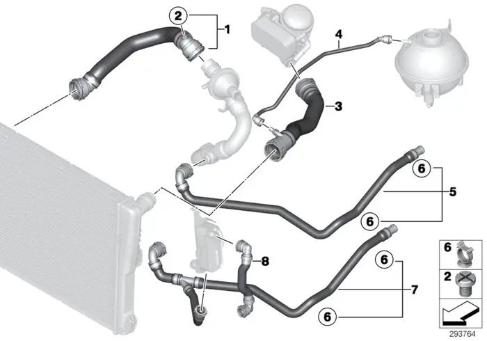 Genuine BMW 17127646157 F25 F26 Coolant Hose (Inc. X3 & X4 20iX)