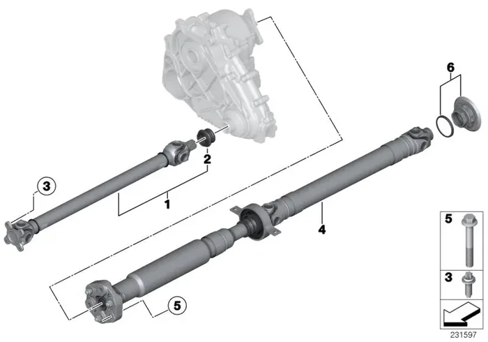Genuine BMW 26107630377 F25 F26 Drive Shaft Assy Rear L=1321mm (Inc. X3 28iX & X4 28iX)