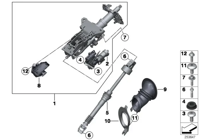 Genuine BMW 32306765972 E63 E61 Mounting Screw (Inc. 545i, 520i & 525xi)