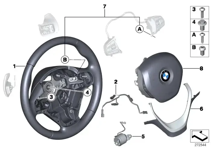 Genuine BMW 32306863343 F20 Sprt St. Wheel, Leather, Shift Paddles SCHWARZ (Inc. 335i, 430dX & 230i)