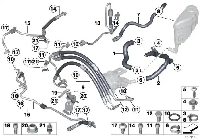 Genuine BMW 32416793656 Bracket, Expansion Hose (Inc. 650i, 550i & 750i)