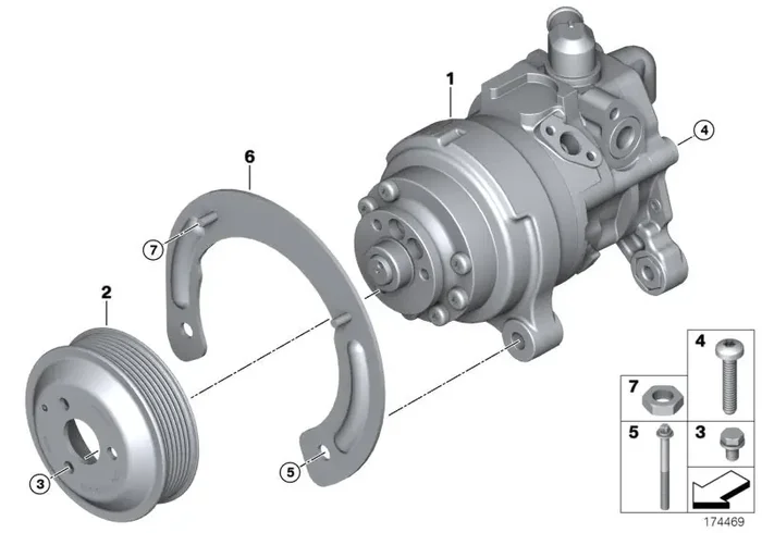 Genuine BMW 32416796457 E71 E70 F16 Power Steering Pump (Inc. X6 50iX & X5)