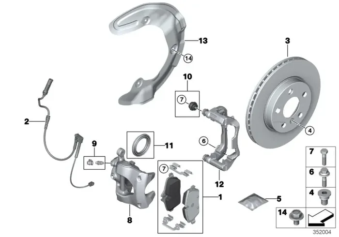 Genuine BMW 34116860263 F39 Caliper Housing Left (Inc. One, X1 16d & 218i)