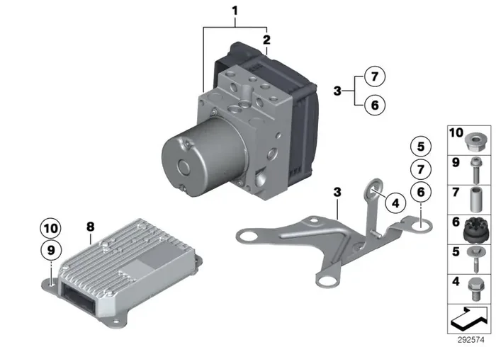 Genuine BMW 34516786873 Bracket Hydro Unit (Inc. 740i, 750iX & 525dX)
