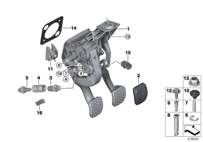 Genuine BMW 35216885865 G21 G01 G31 Rubber Pad With Stainless Steel Inlay (Inc. 320d, 318d & 518d)