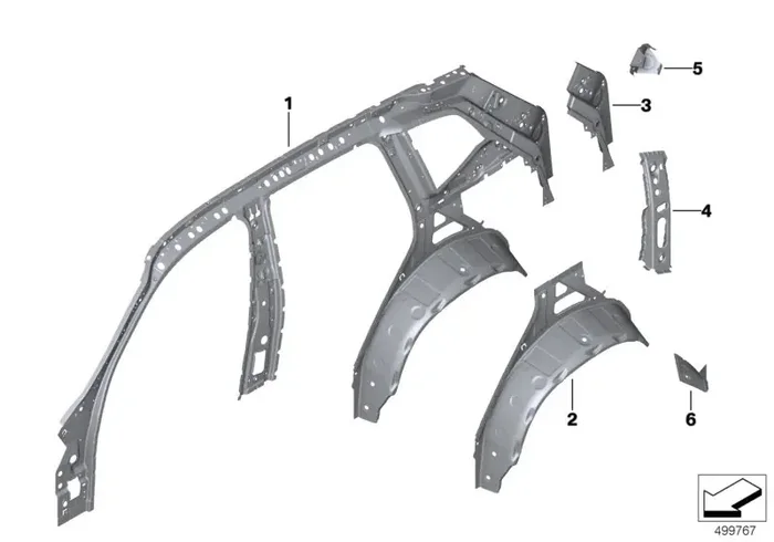 Genuine BMW 41009498835 Reinforcement For D-Pillar Bottom Left (Inc. X4)