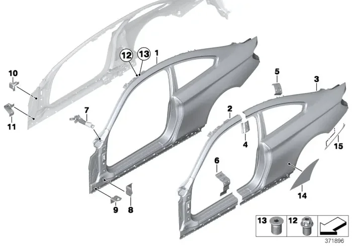 Genuine BMW 41217374405 Reinforcement Plate, Rocker Panel, Left (Inc. M4 CS, 428iX & 440iX)