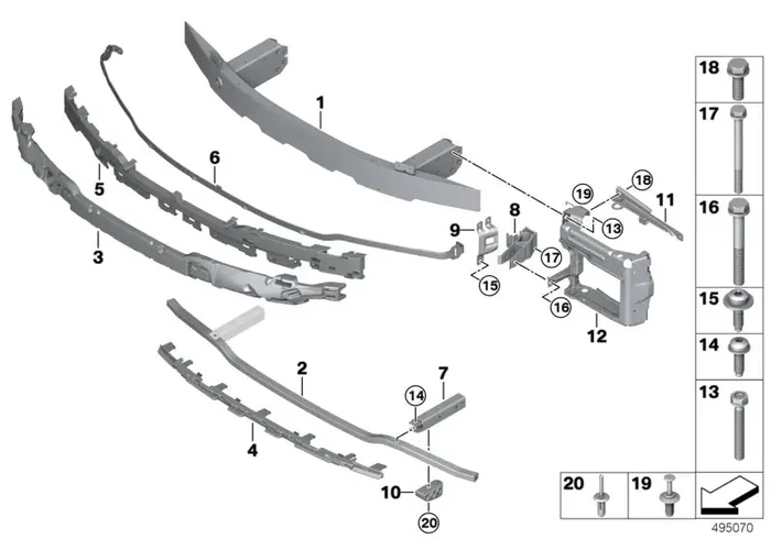 Genuine BMW 51117422227 G20 Crossbrace, Rear Left (Inc. 318d, 320dX & 330e)